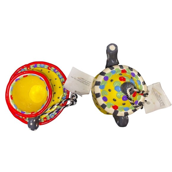 Mary Engelbreit Tea Cup & Teapot Christmas Corner Ornaments Set - Picture 7 of 11